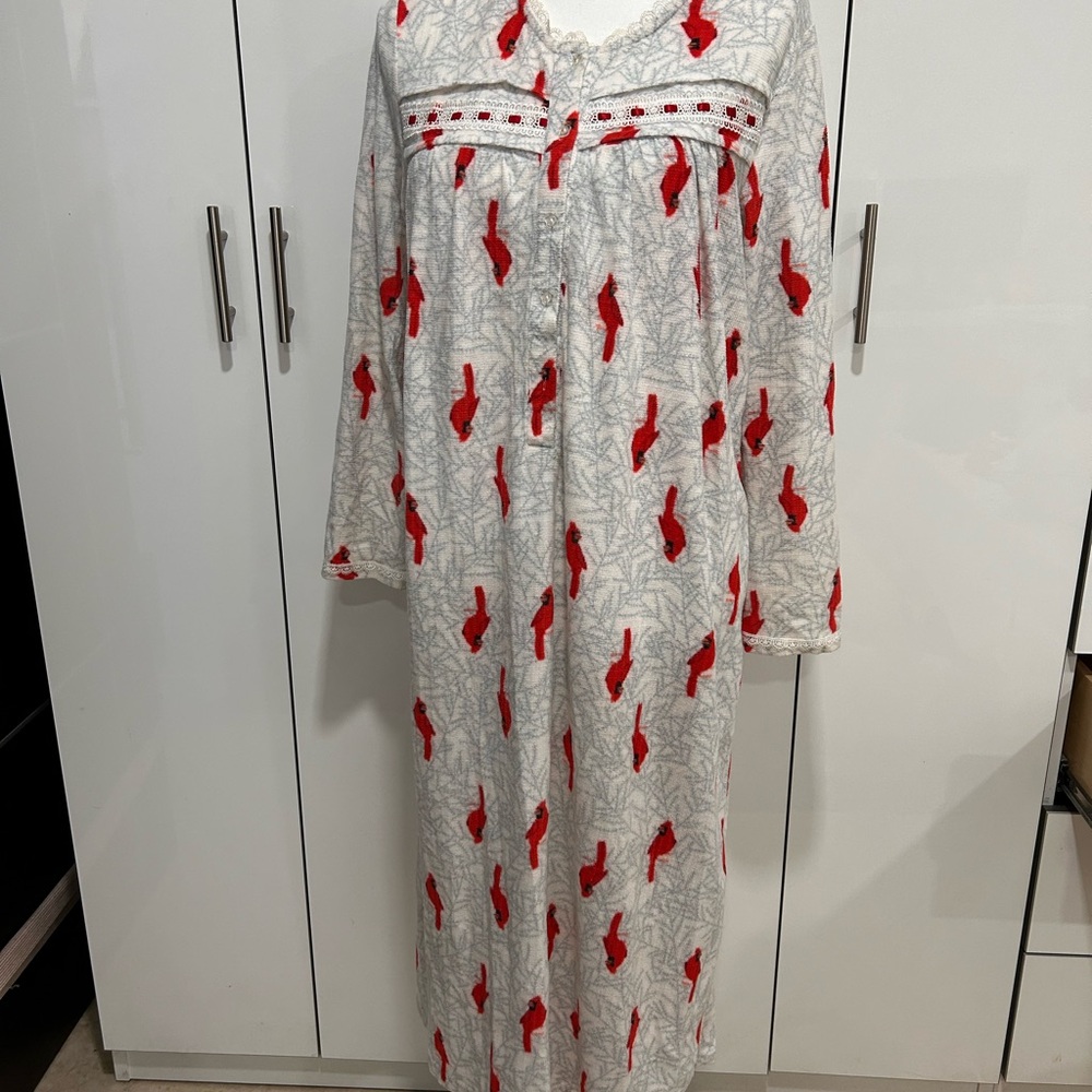 Vintage Red and Gray Women's Pajama Gown